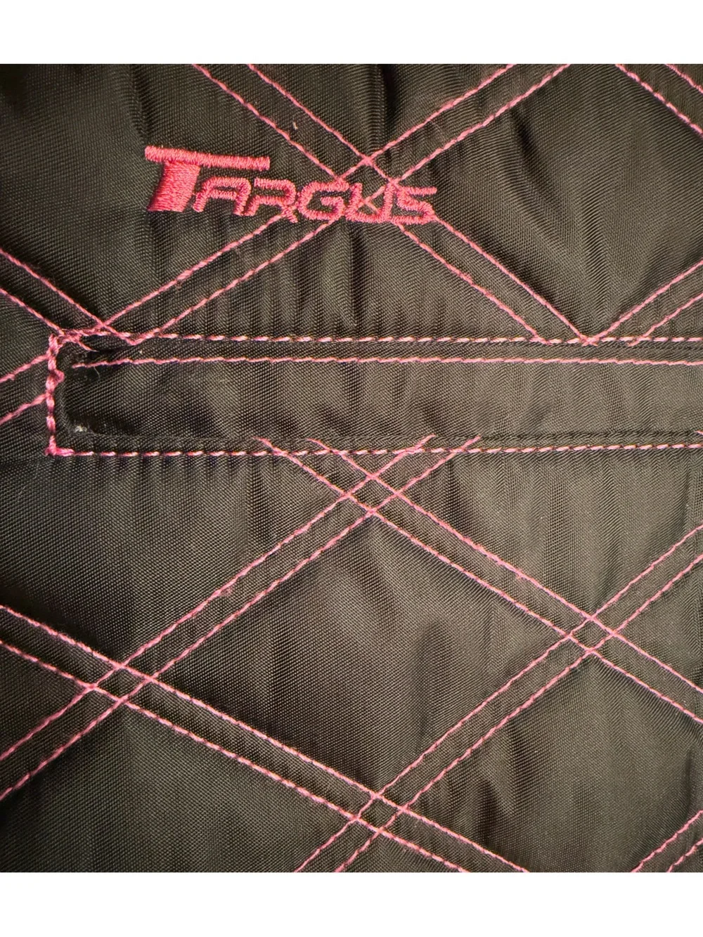 Targus  Messenger Bag - Black with Pink Stitching